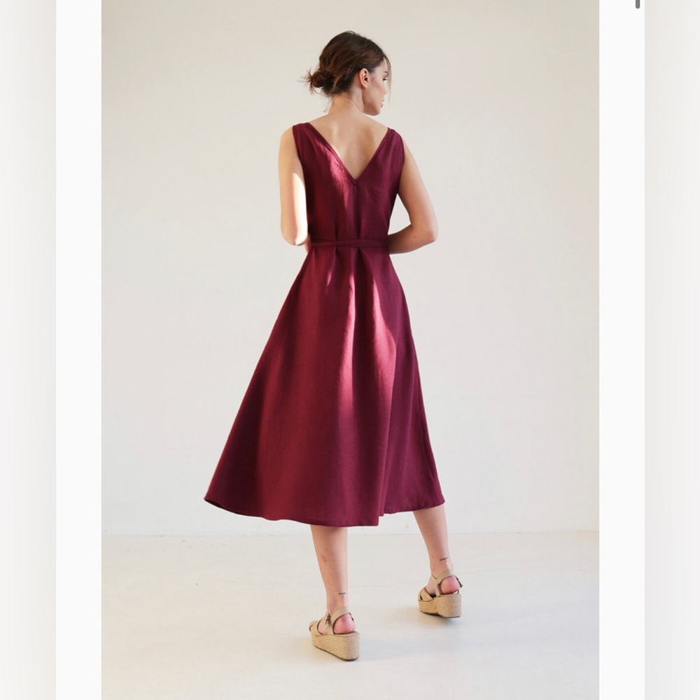 Linen Lithuanian made to order wrap dress